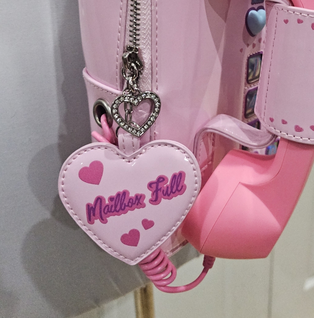 Unique Fun Dolls Kill Sugar Thrillz Pink Phone Love Line Crossbody Bag Purse - Picture 4 of 16
